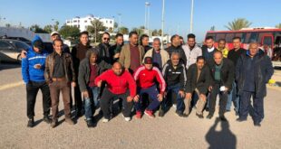 البعثة الإعلامية وقدامى الرياضيين ورابطة مشجعو المنتخب الليبي لكرة القدم إلى تونس لمساندة المنتخب 