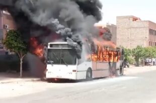 حريق يندلع في حافلة 'ألزا' بمراكش نتيجة التهالك والجدل يُثار حول جودة أسطول الشركة